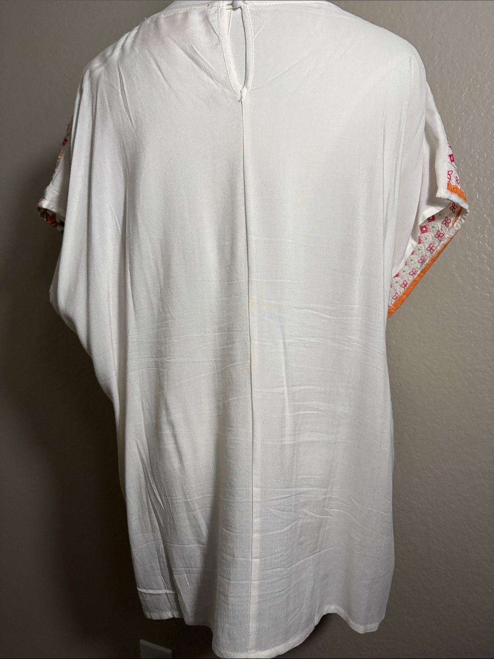 Savanna Jane White Tunic with Coral, Teal & Yellow Embroidery - Picture 2 of 8
